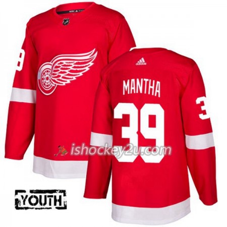 Børn NHL Detroit Red Wings Trøje Anthony Mantha 39 Adidas 2017-2018 Rød Authentic